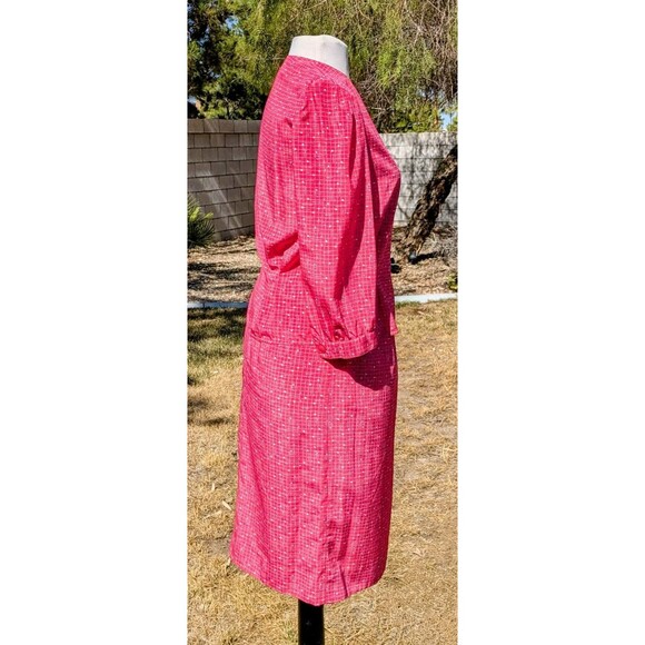 1980s Graphic Charles Bianco Italian Collection 2pc Sz6 Petite L/S Dress Set EUC - Picture 3 of 8